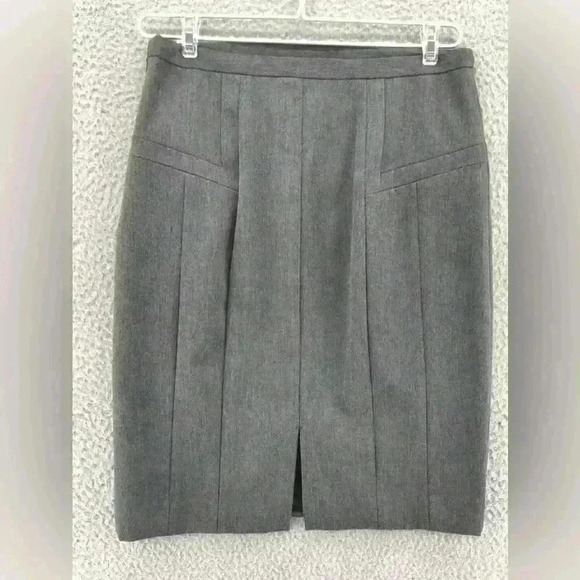 Express Skirt Womens Gray Pencil Mini Stretch Paneled Straight Career Office - Picture 4 of 7